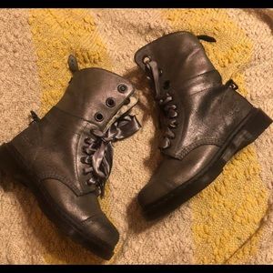 Silver doc martens